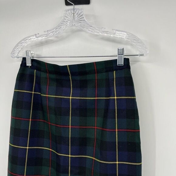 O'Neil of Dublin Plaid Irish Wool Midi Skirt Multicolor Womens Size 8P - Picture 3 of 7